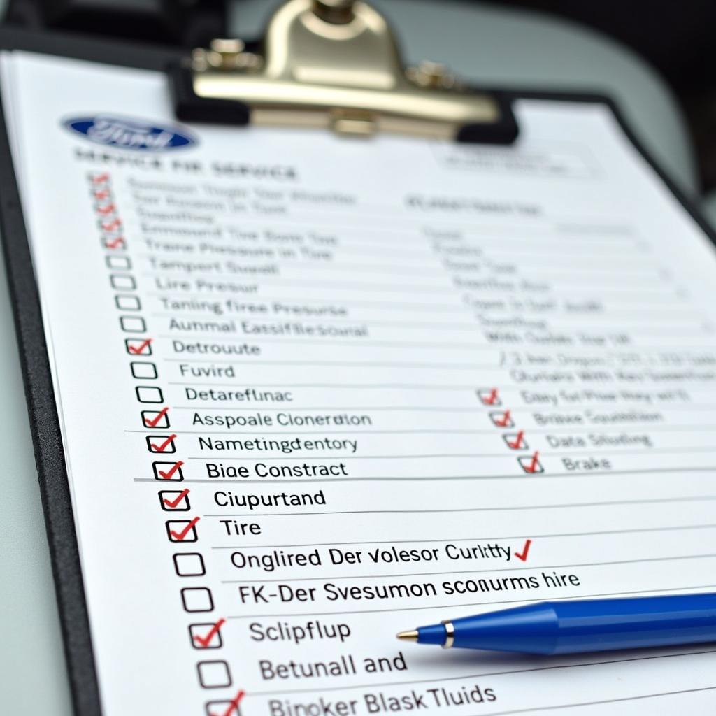 Ford Service Checklist 