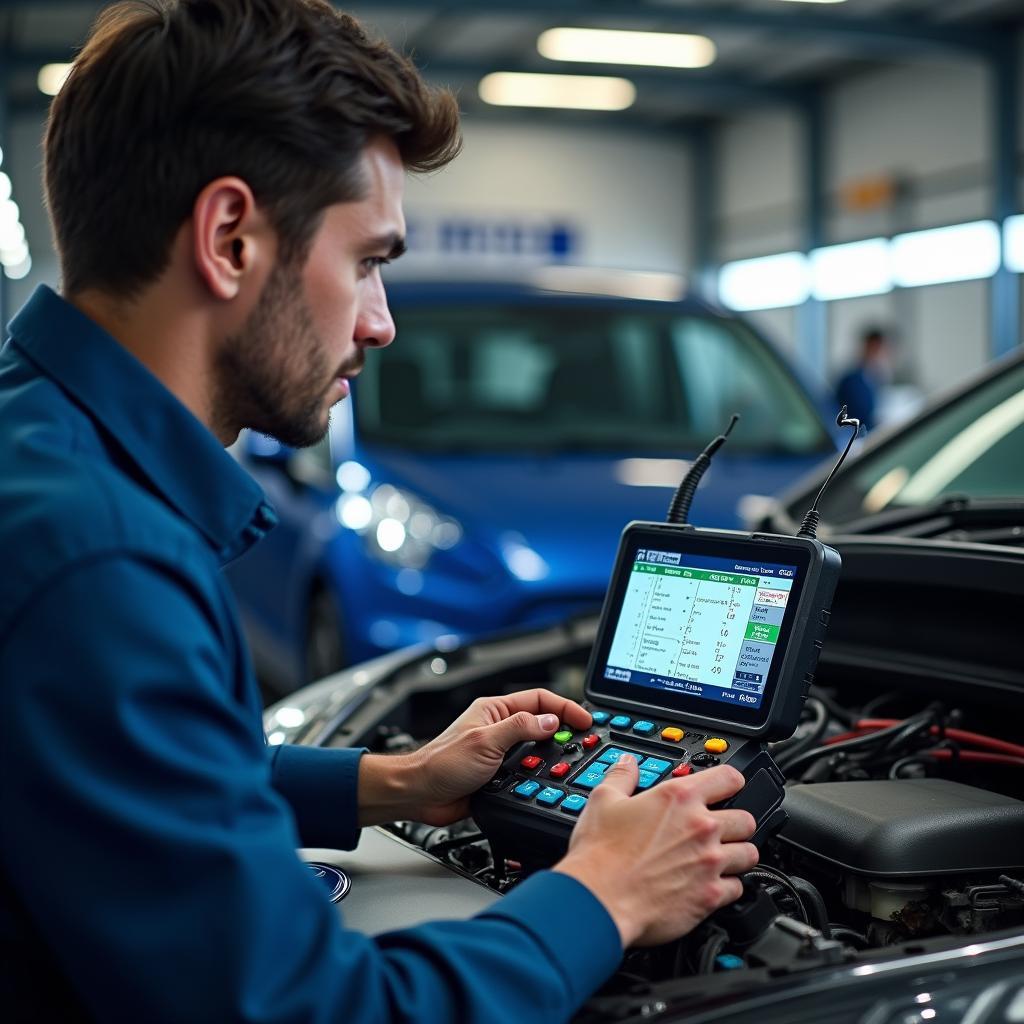 Ford Technician Working on a Car in India 