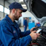 Ford Technician Inspecting Engine