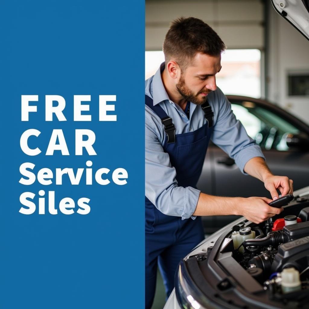 Car service promotion banner with "free" offer