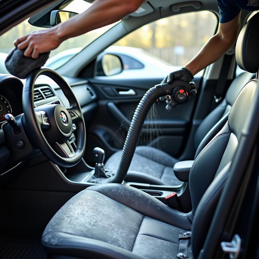 Car getting a full-service interior cleaning in Bel Air