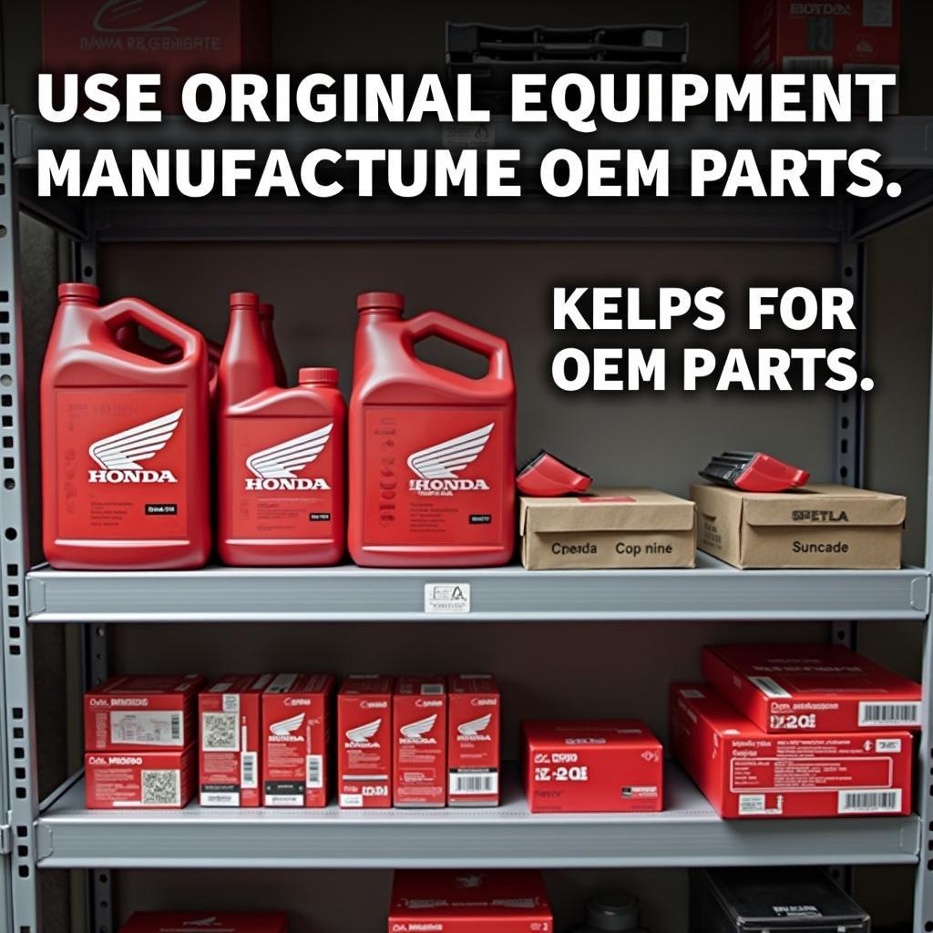 Genuine Honda Parts on a Shelf