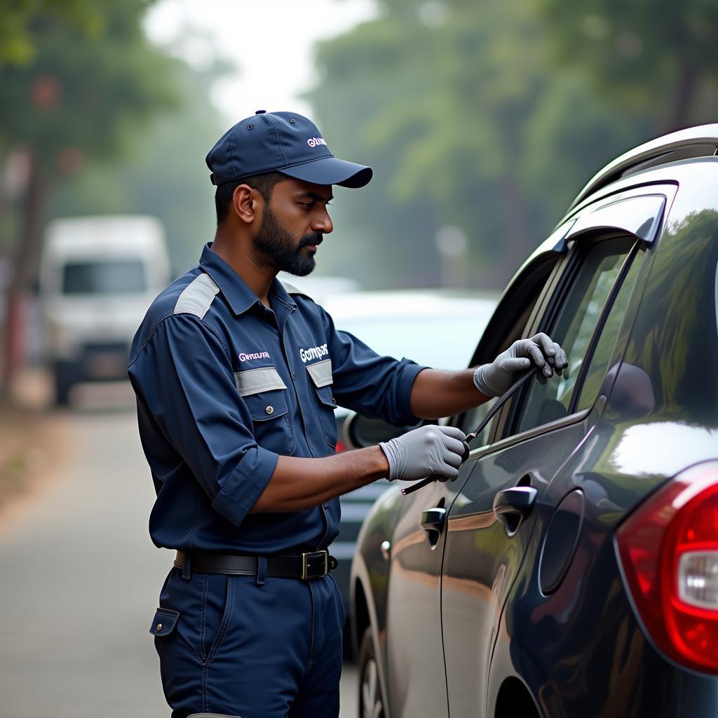 Gobumpr Mechanic Servicing Car in Chennai