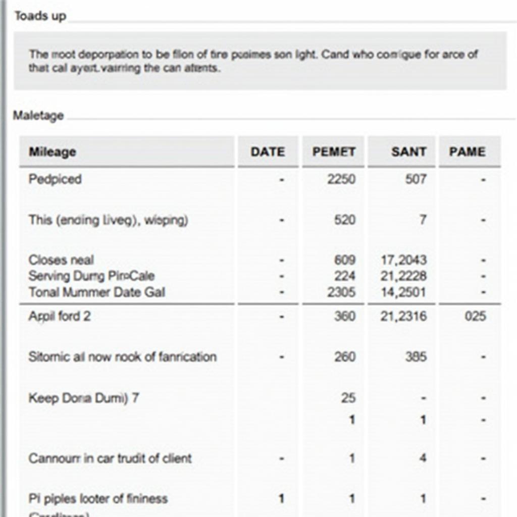 GST Input Car Servicing Logbook Example