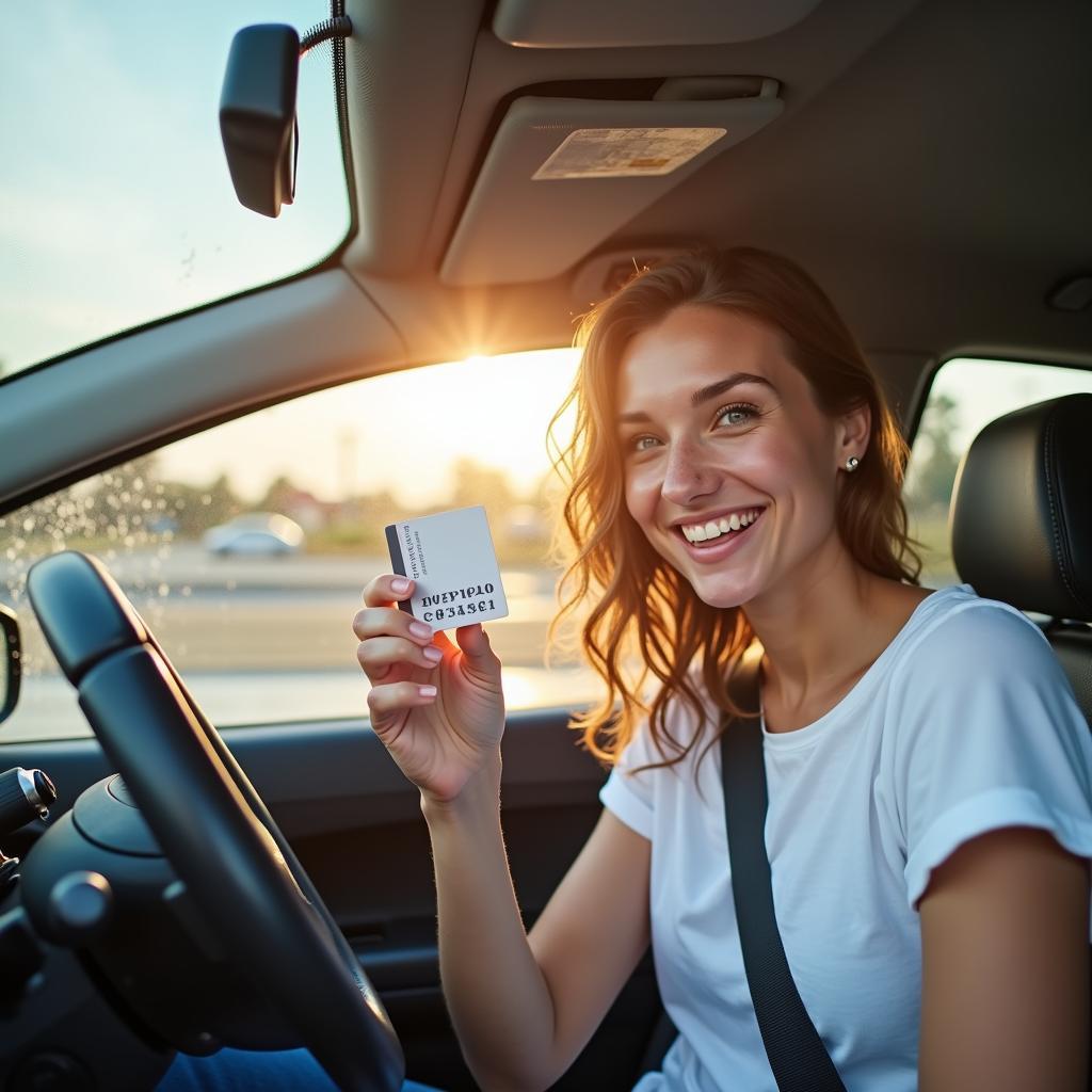 Driver Using Car Wash Card