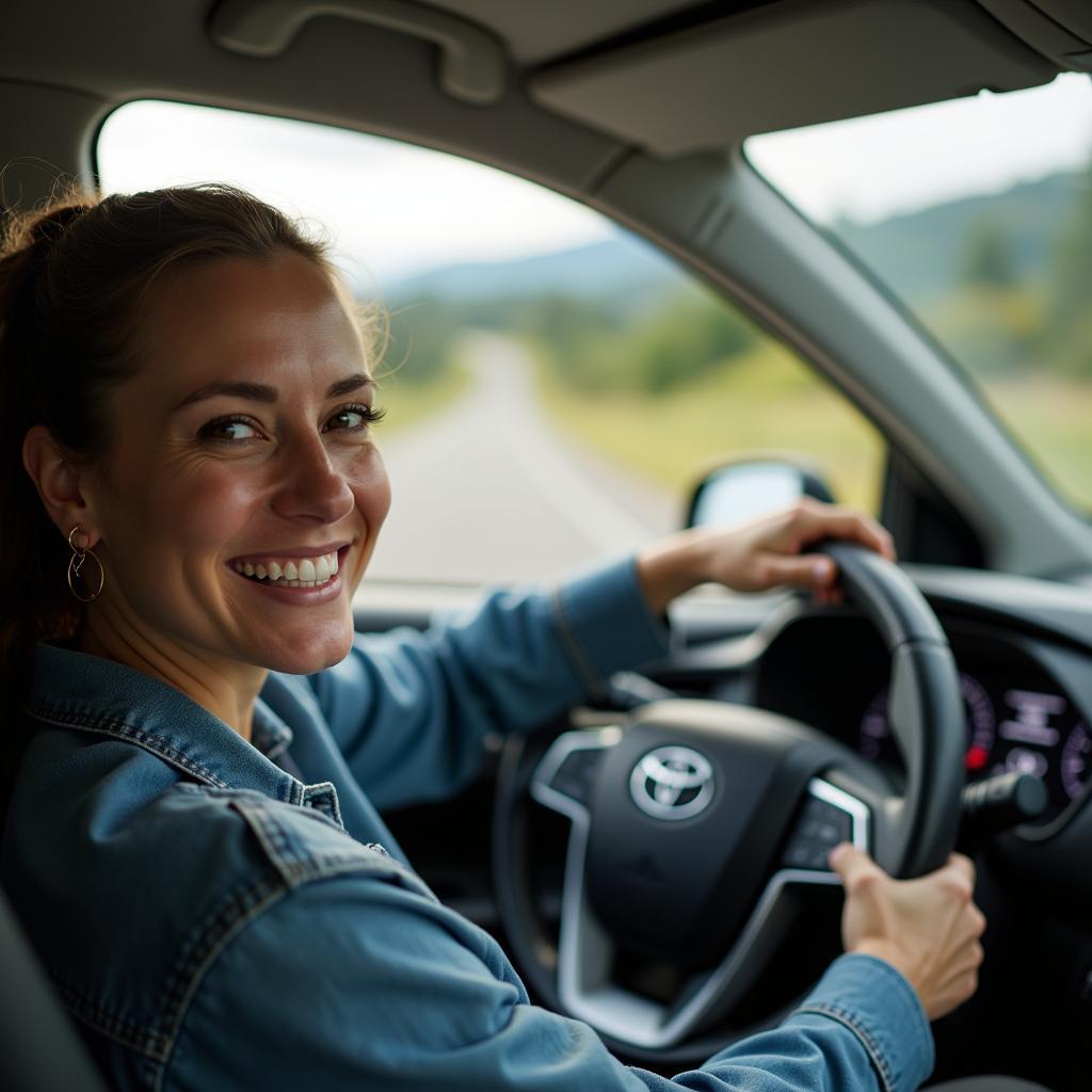 Happy Toyota Owner Driving