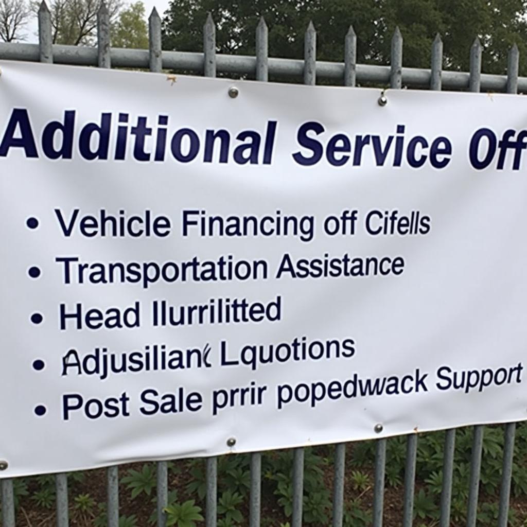 Additional services provided at a car auction