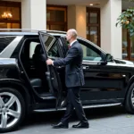 High-Class SUV with Chauffeur Providing Premium Service