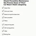 Hitachi Car Washer Preventive Maintenance Checklist