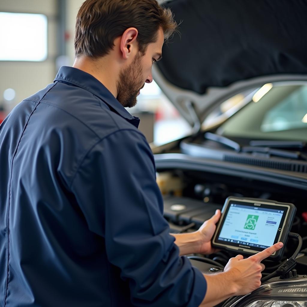 Honda Amaze Mechanic Performing Diagnostics