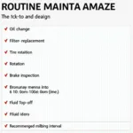 Honda Amaze Routine Maintenance Checklist