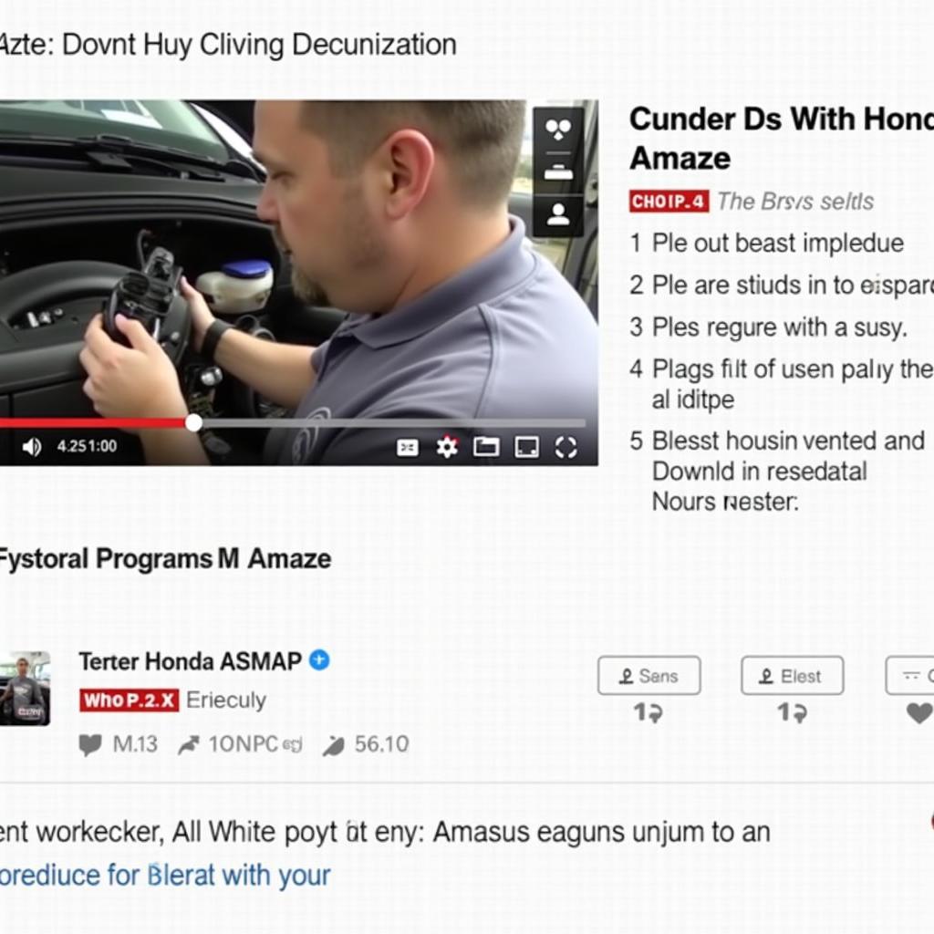 Honda Amaze service tutorial on YouTube