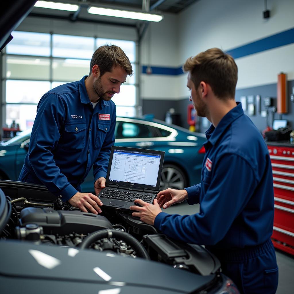 Honda Authorised Service Centre Technicians Working