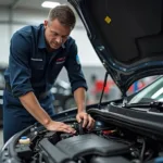 Honda Car Undergoing Oil Change