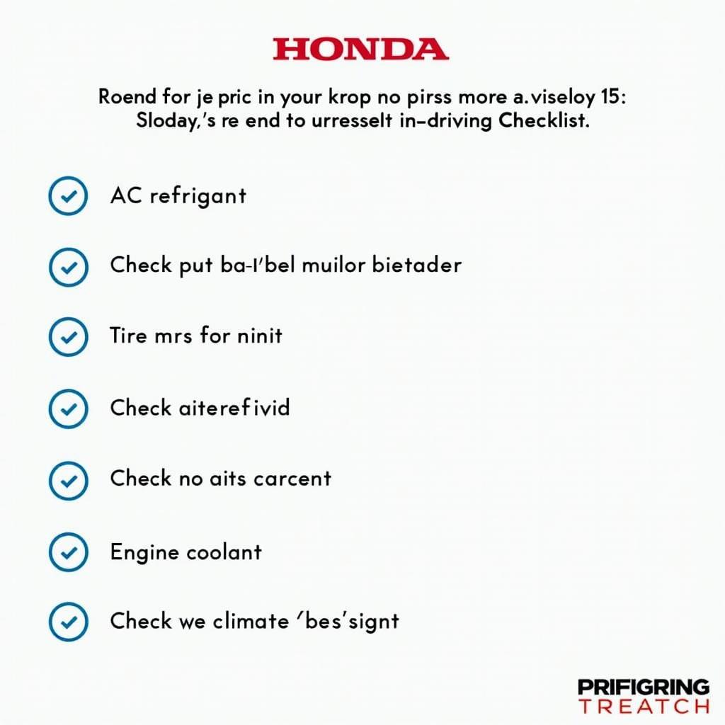 Honda car maintenance checklist for Jalore climate