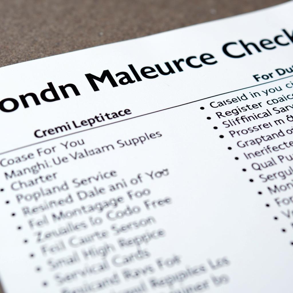 Honda Car Maintenance Checklist