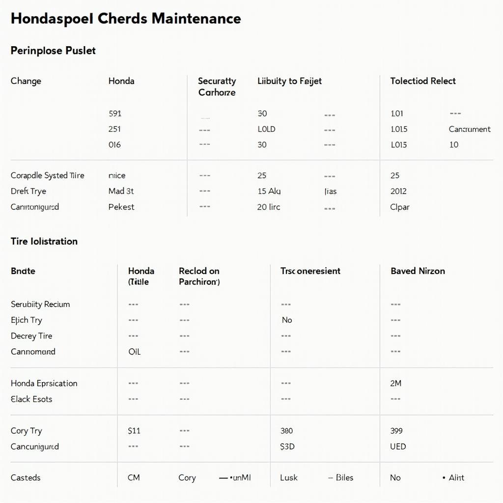 Honda Car Maintenance Schedule Chart