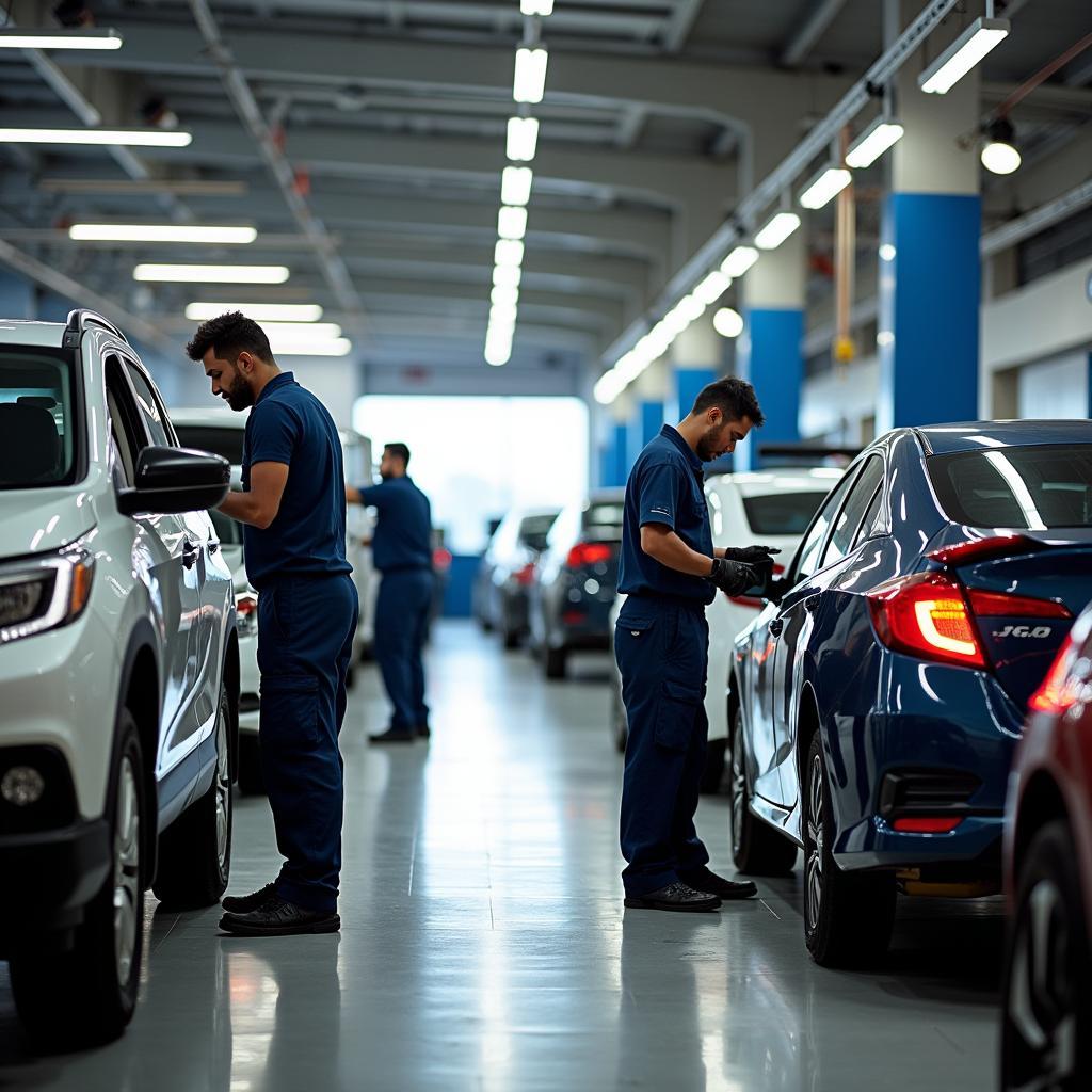 Inside a Honda Car Service Center