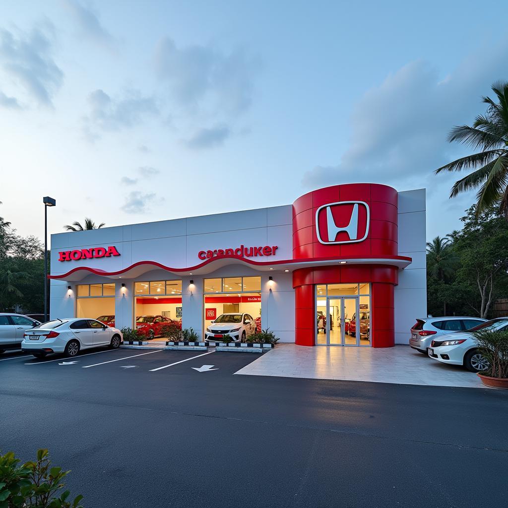 Modern Exterior of Honda Car Service Center Palakollu