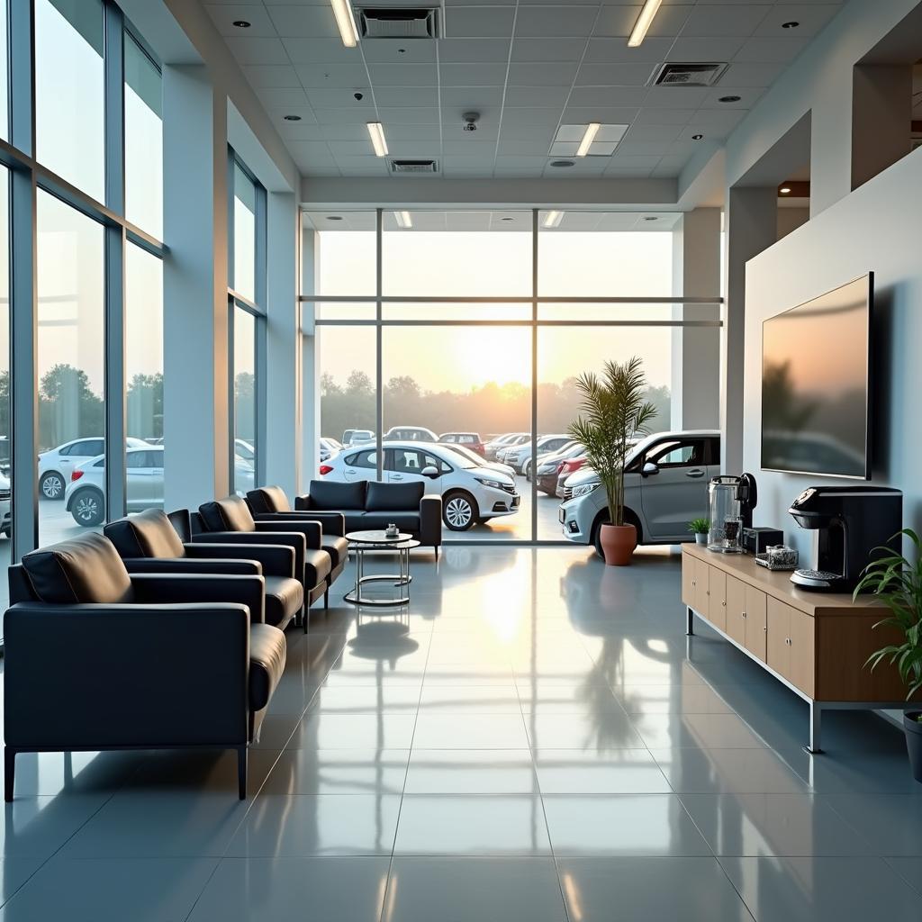 Modern and Comfortable Waiting Area at Honda Car Service Centre in Delhi NCR