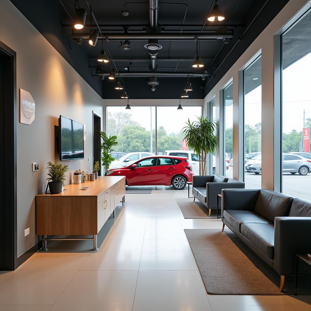 Comfortable waiting area in a Honda car service centre in Ghaziabad