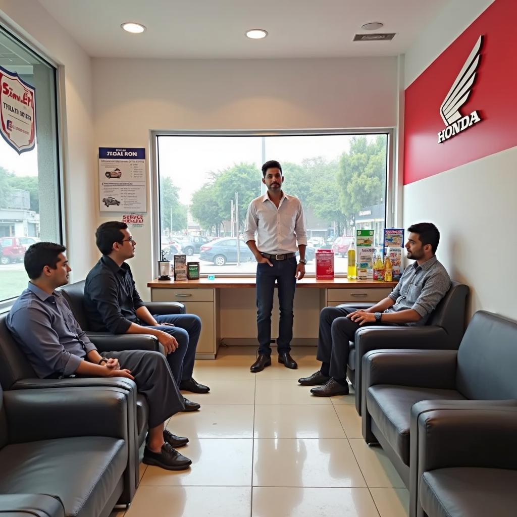 Comfortable Customer Waiting Area in a Delhi Honda Service Center