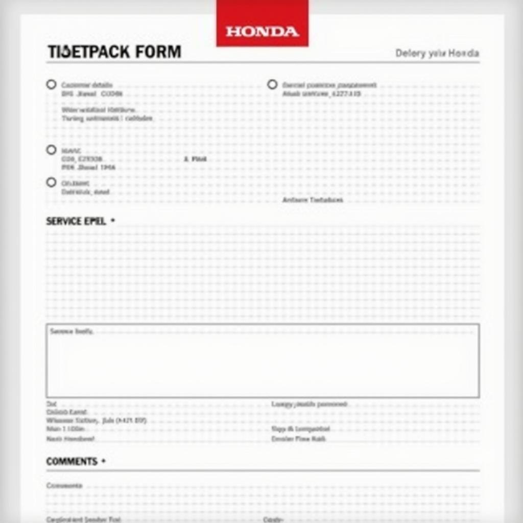 Honda Car Service Feedback Form