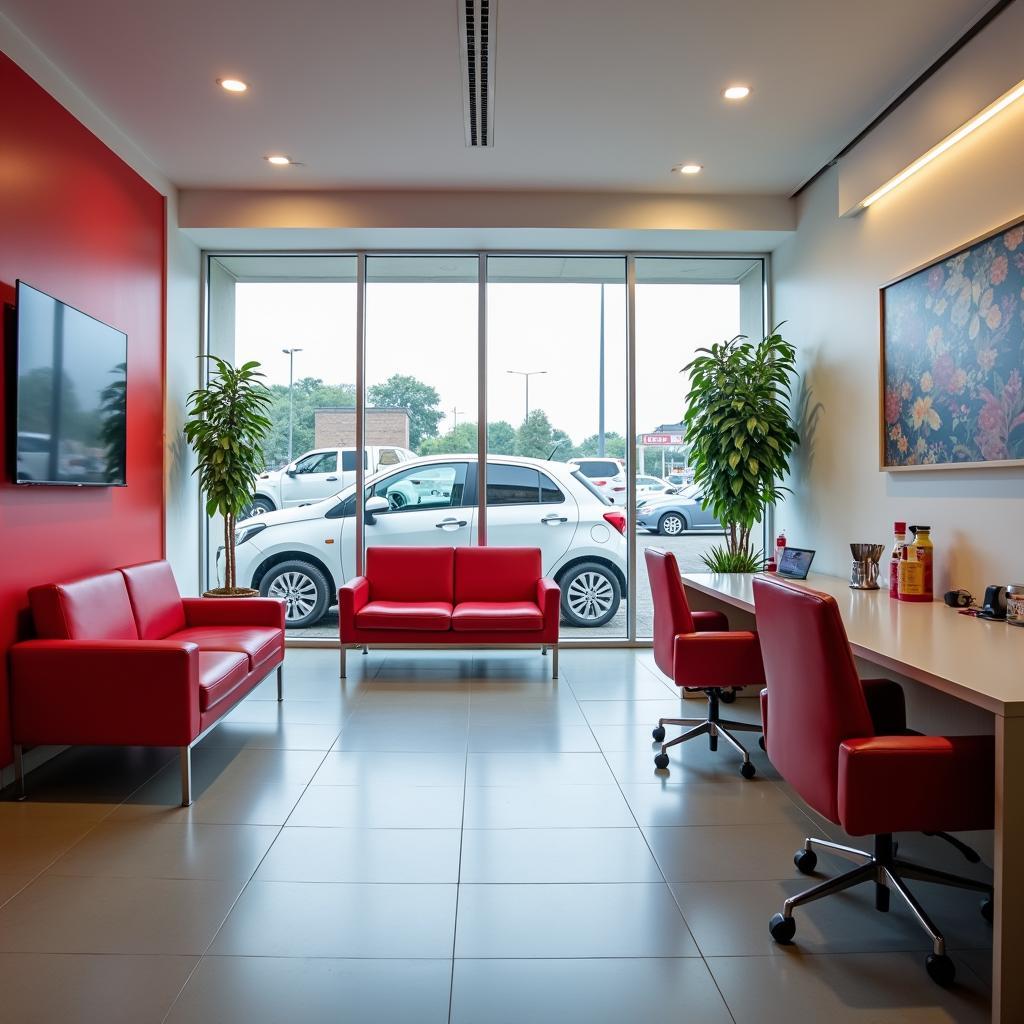 Comfortable Customer Waiting Area in Indore Honda Service Centre