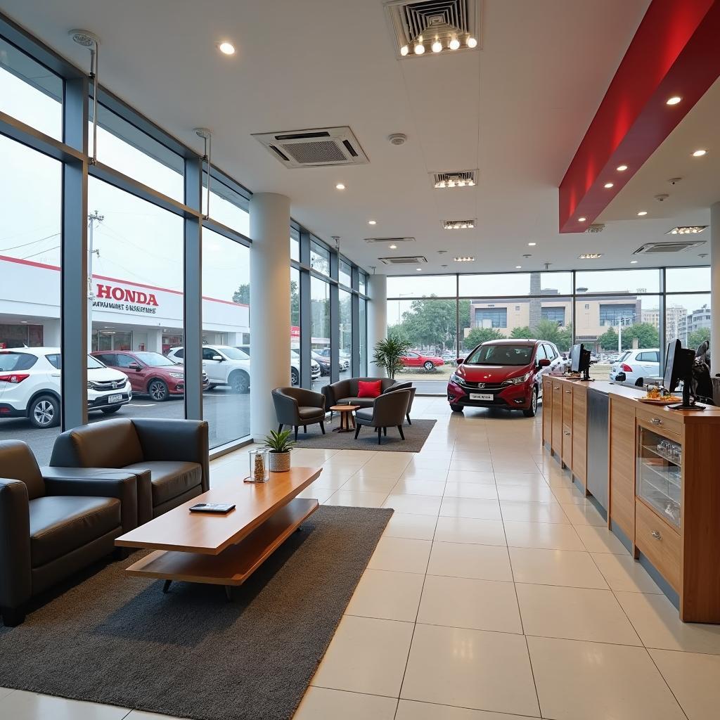 Modern Waiting Area at Honda Car Service Center in Meenambakkam