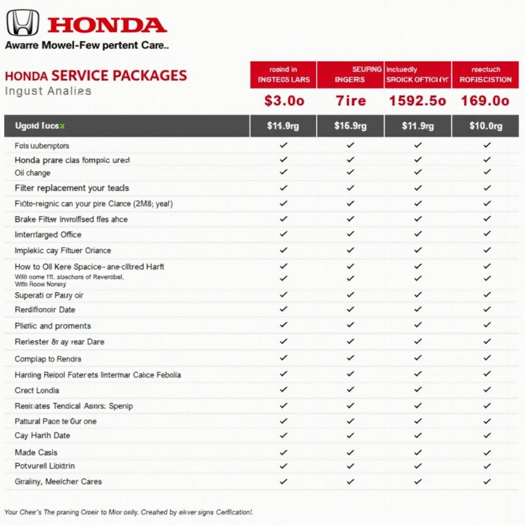 Honda Car Service Packages Comparison in Singapore