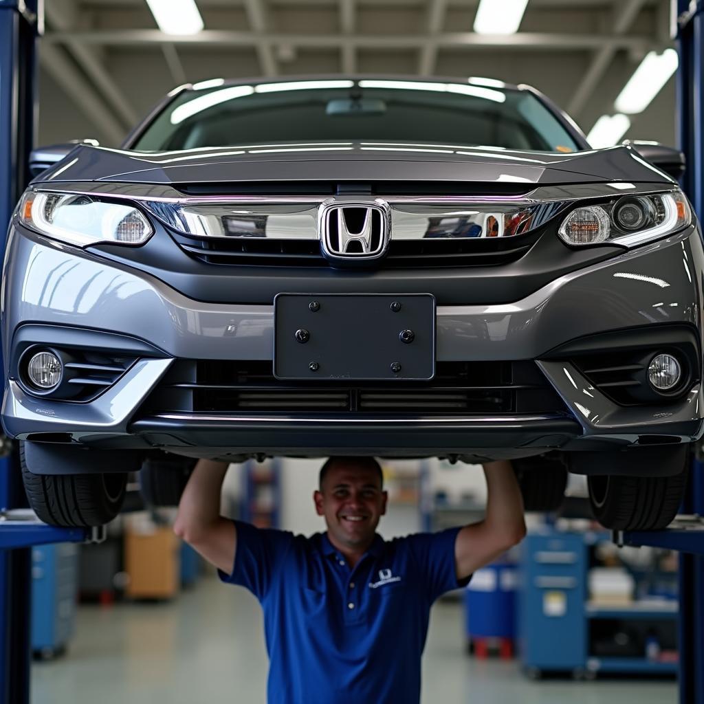 Honda Car Undergoing Routine Maintenance