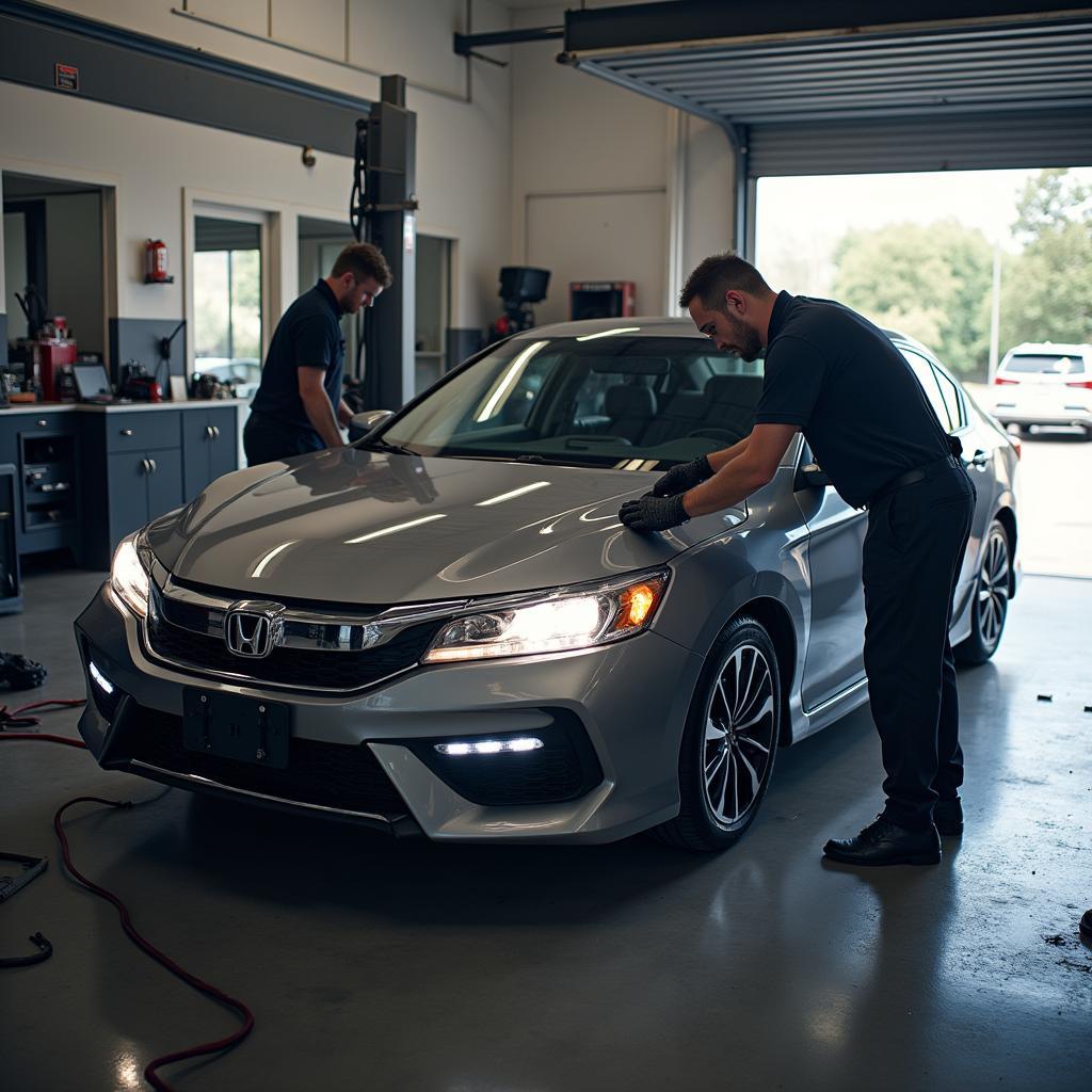 Honda Car Receiving Routine Maintenance Check