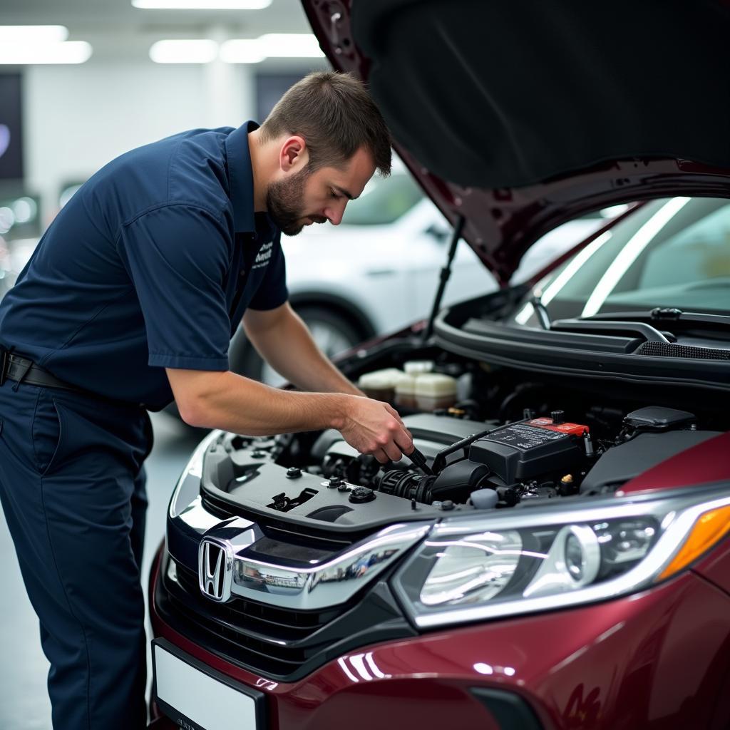 Honda Car Undergoing Service