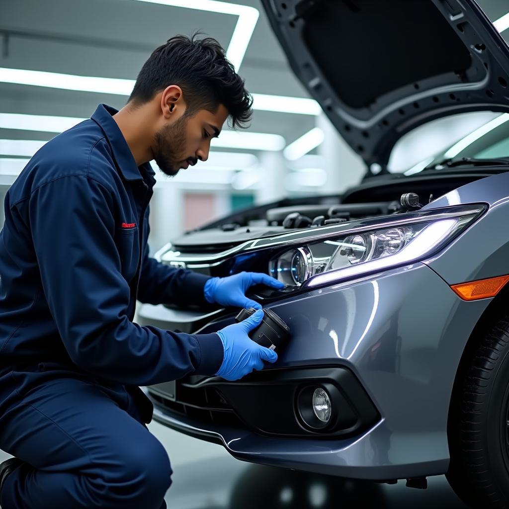 Honda Car Undergoing Service in Noida