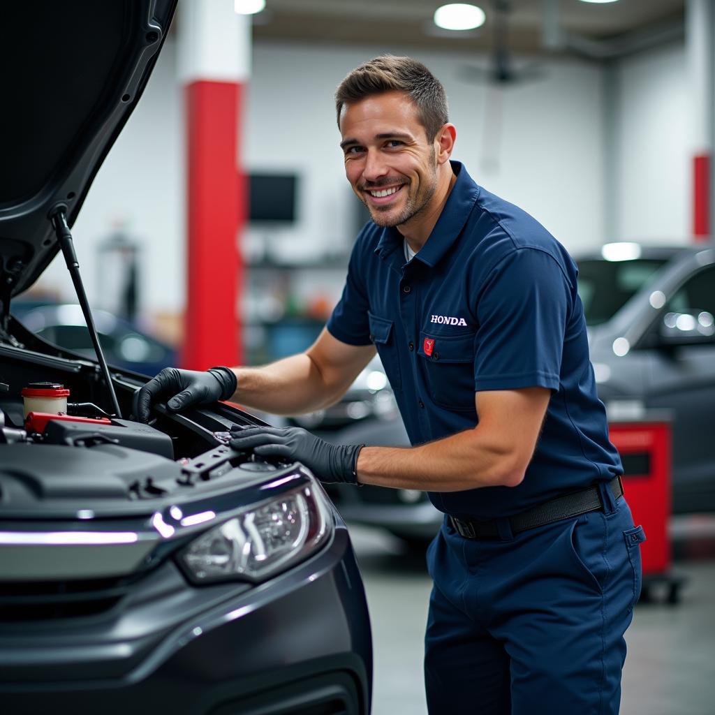 Honda Certified Technician Working