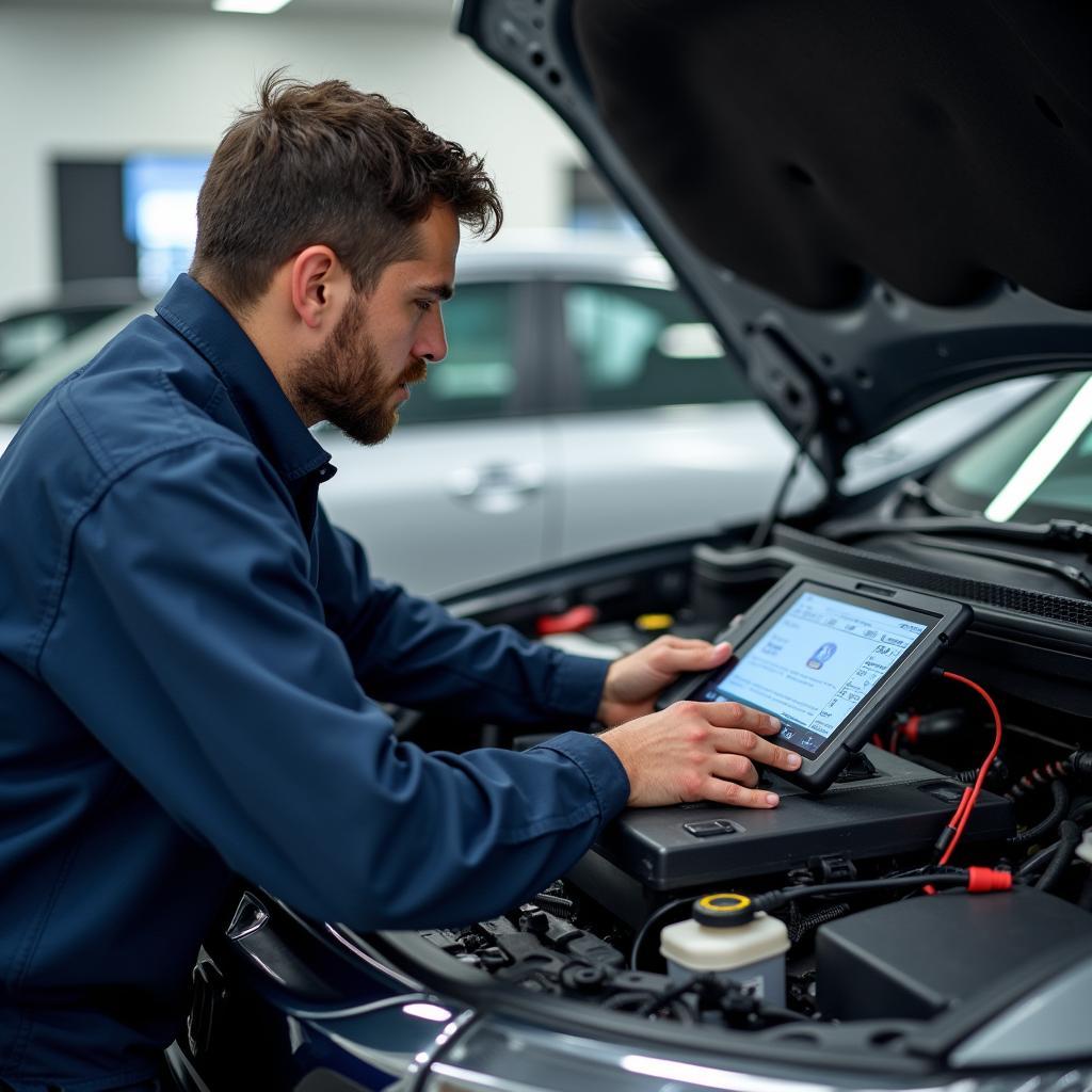 Honda Certified Technician Performing Diagnostics in Malad West