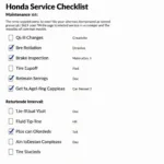 Honda City 2019 Service Checklist