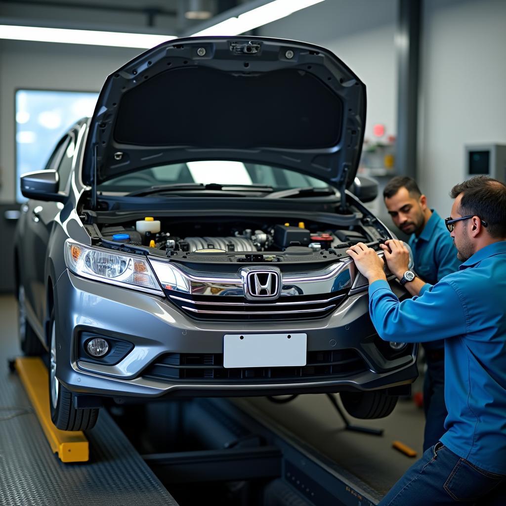 Honda City car being serviced in Gwalior