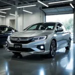 Honda City parked at a modern service centre in Kundanoor