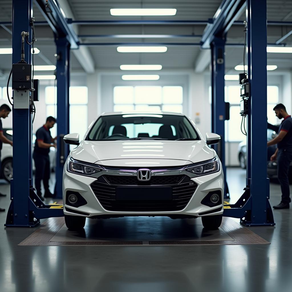 Honda City undergoing service in Bangalore