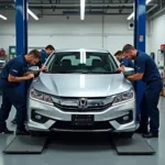 Honda City undergoing service in Vijayawada