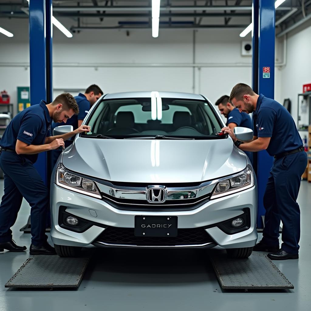 Honda City undergoing service in Vijayawada