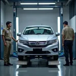 Honda City undergoing service in Vizag