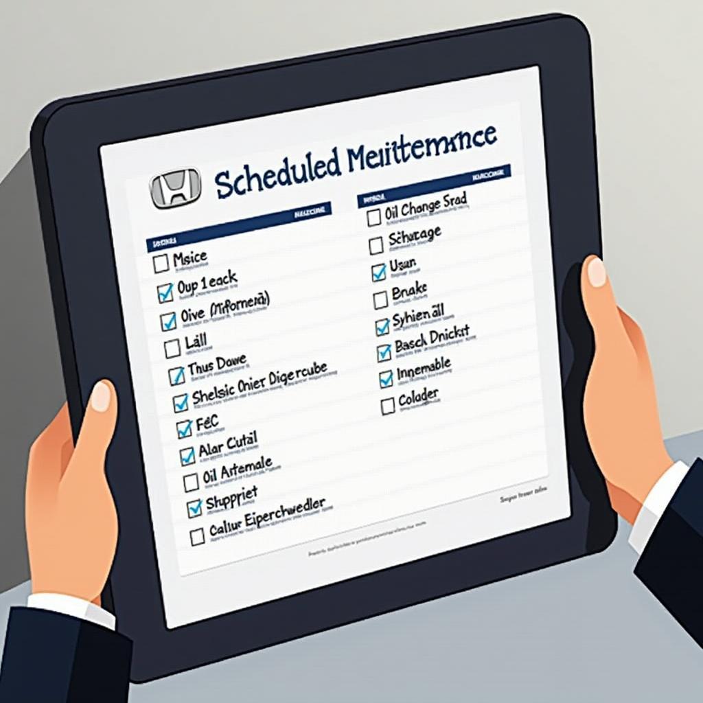 Honda Scheduled Maintenance Checklist