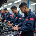 Certified Honda Technicians Working on a Car in Bhopal