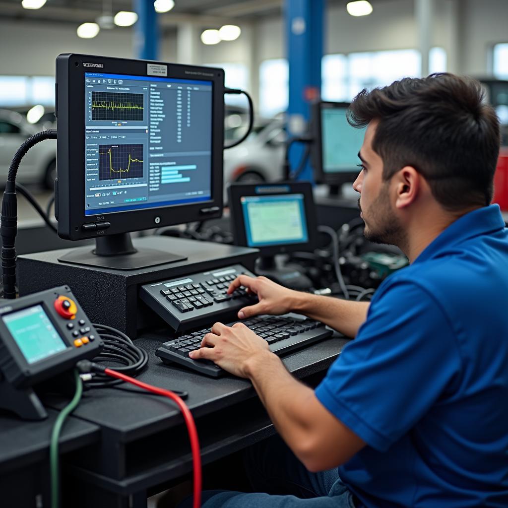 Modern Diagnostic Equipment at a Honda Service Center near Medavakkam