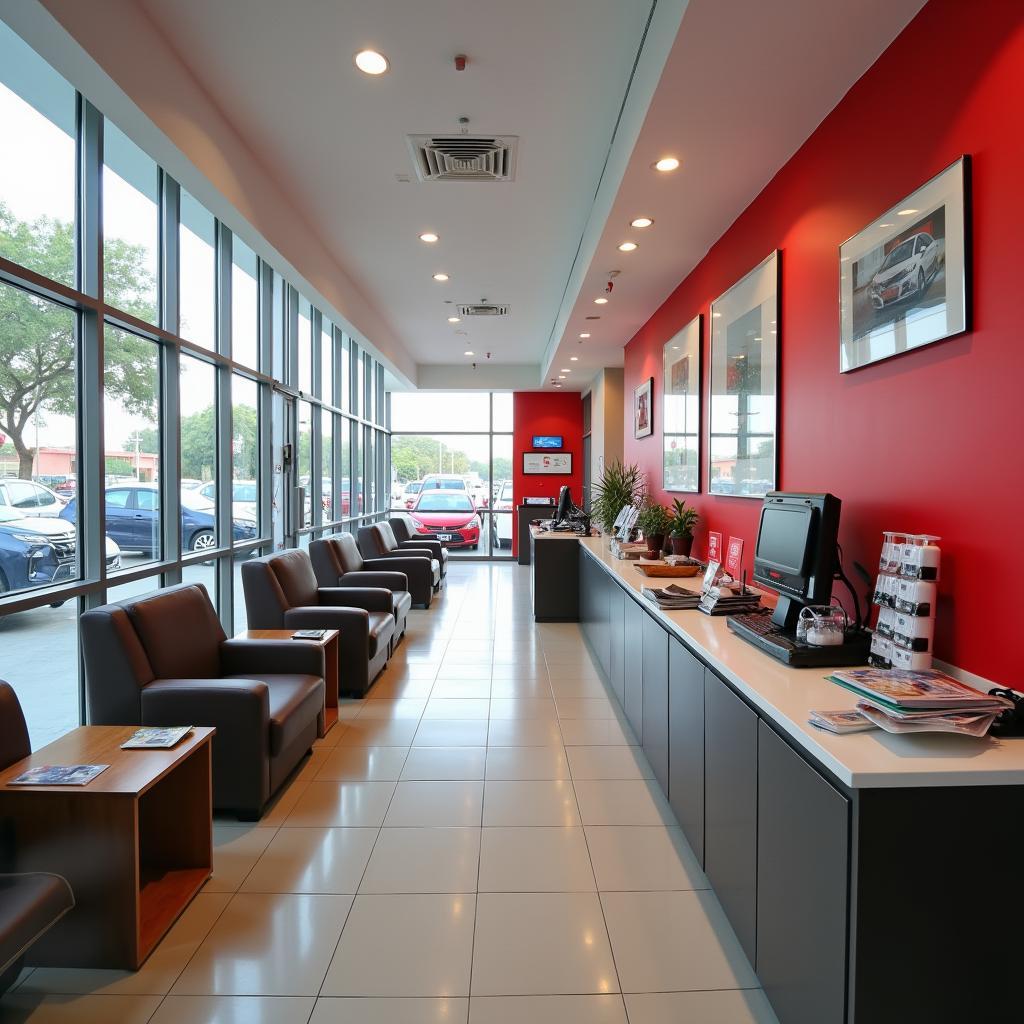 Comfortable Customer Lounge at a Honda Service Center in Hyderabad