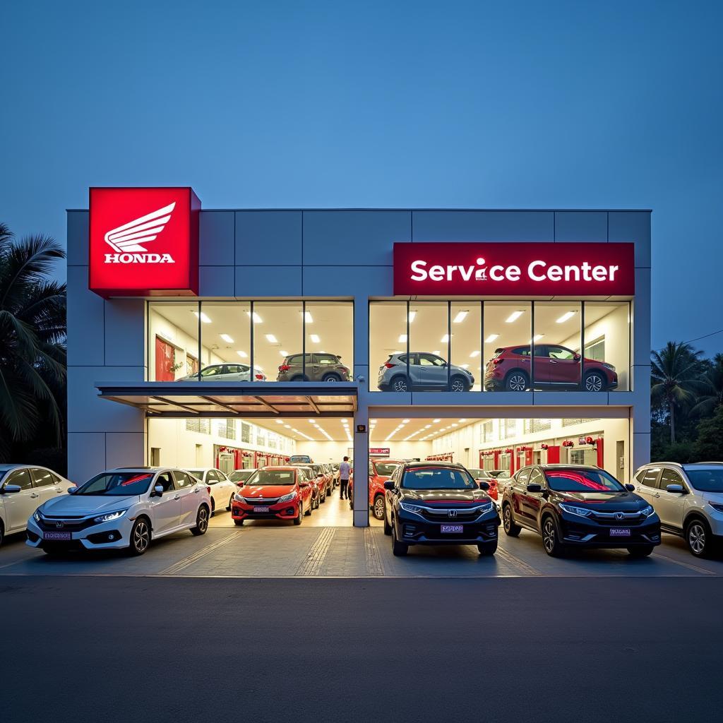 Modern Honda Service Center Exterior in Navi Mumbai