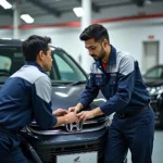 Honda Certified Technicians working in a Faridabad Service Centre