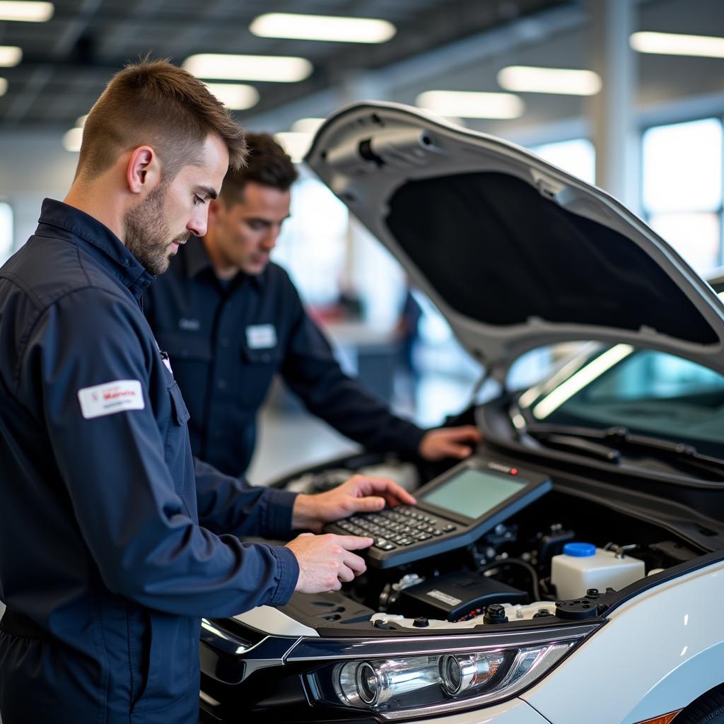 Honda Service Centre Technicians at Work